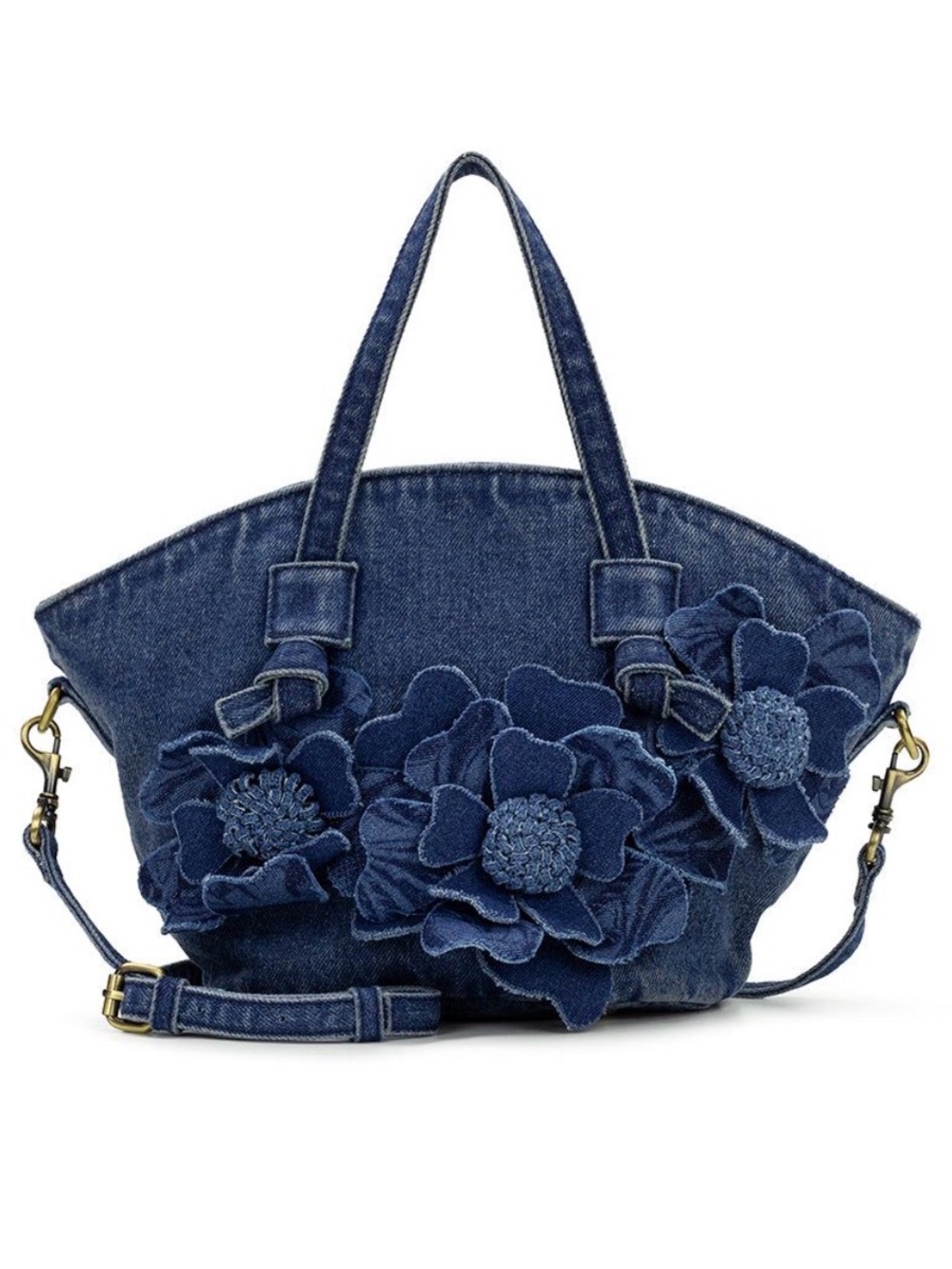 Patricia Nash corallina small tote crossbody bag folora denim